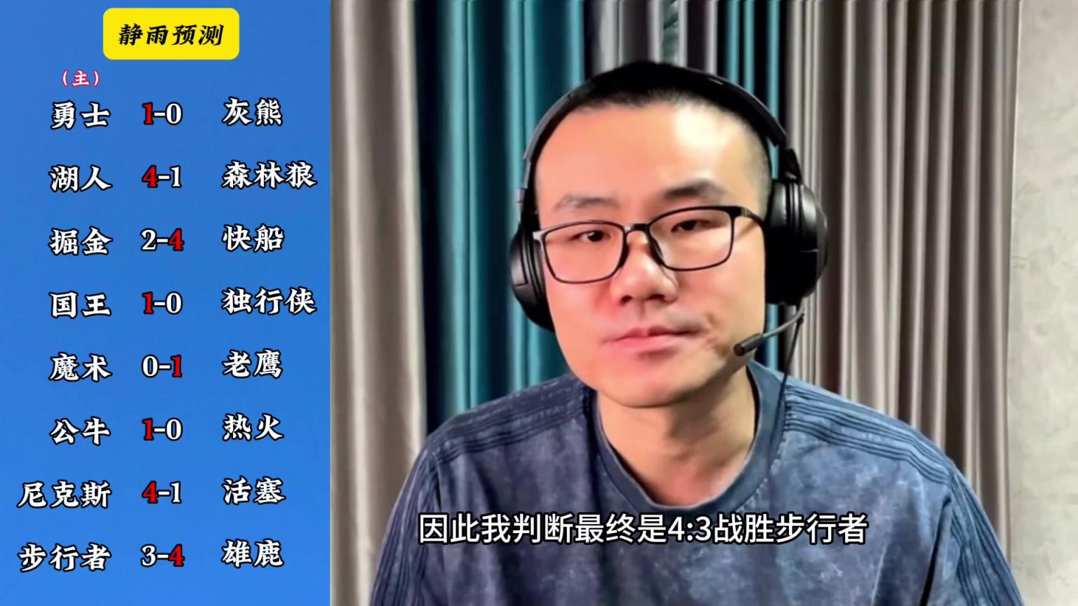 你同意嗎？靜雨對(duì)東西部季后賽球隊(duì)的預(yù)測(cè)：勇贏(yíng)熊 湖船尼鹿晉級(jí)